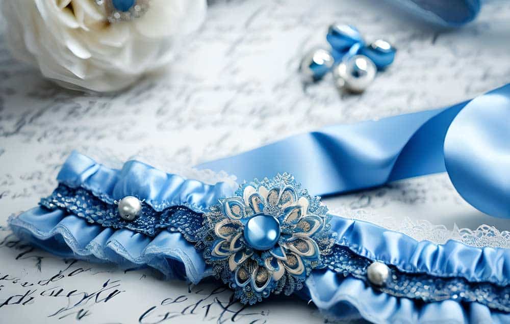 Blaues Braut Strumpfband (BW)